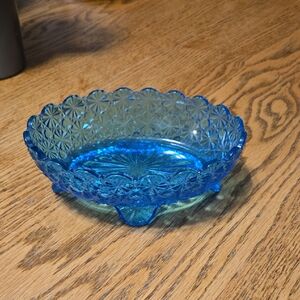 Blue Glass Decorative Bowl